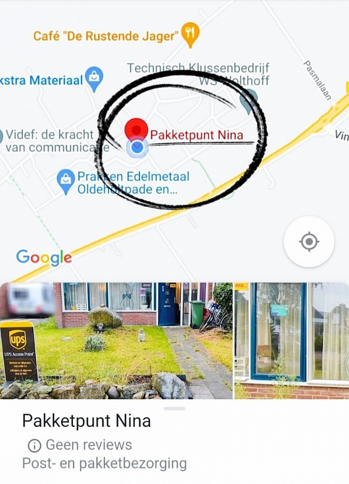 Locatie Pakketpunt Nina
